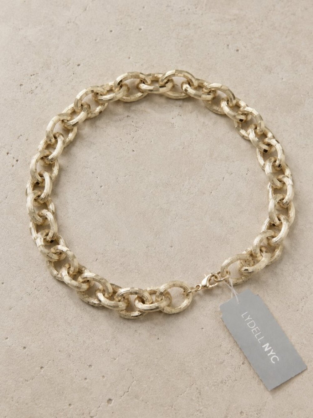 Chunky Gold Tone Statement Chain Link Necklace 16” - New Old Stock